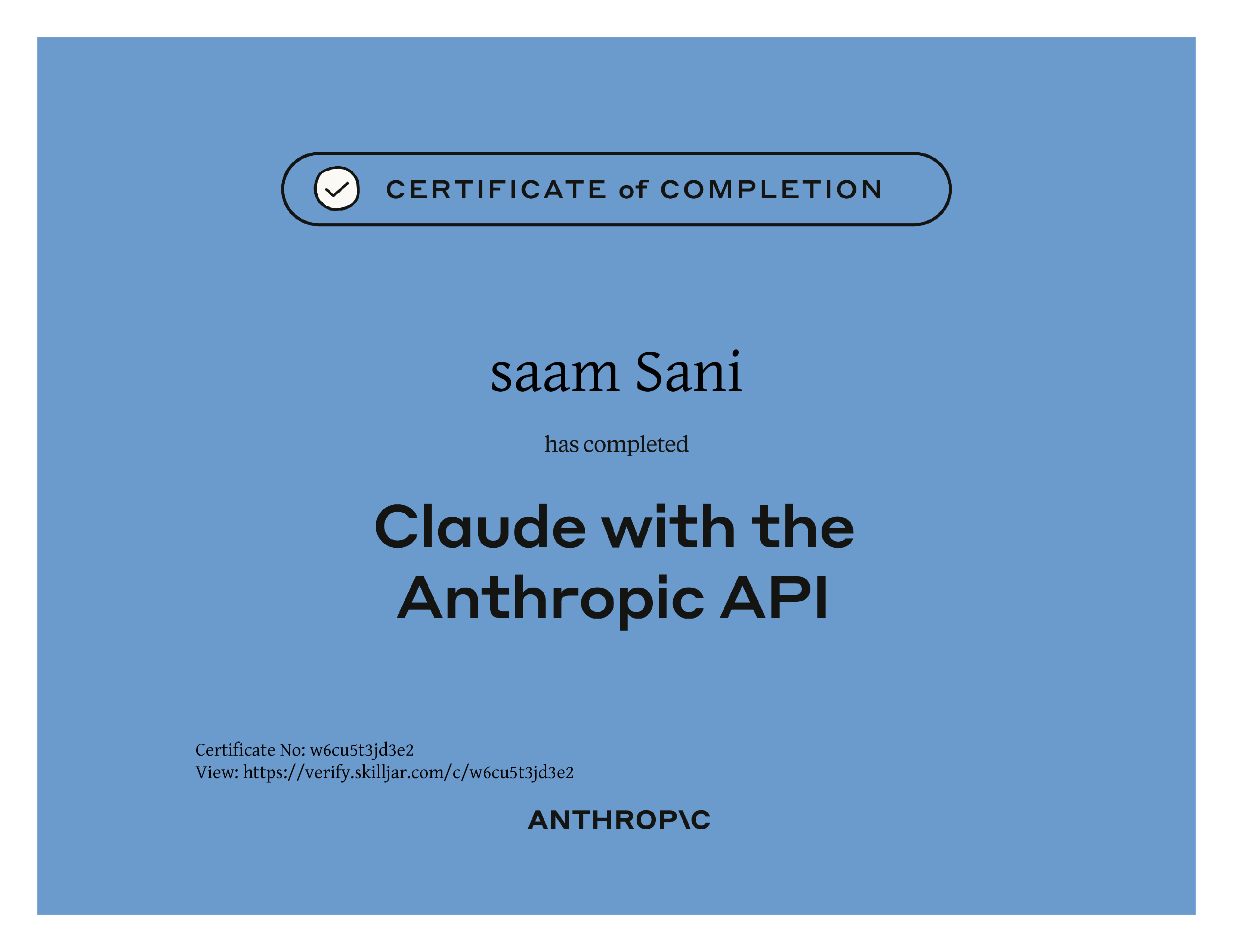 Building with the Claude API certificate